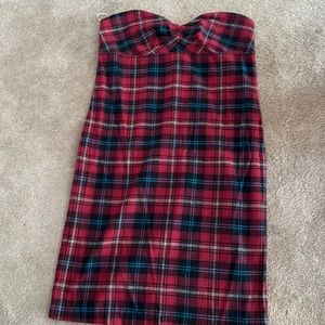 Plaid strapless dress - never worn with tags from south moon under